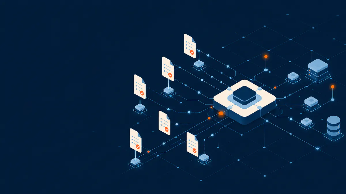 Ilustración de integración de datos RETGAS: informes de campo estandarizados fluyendo al sistema de la distribuidora